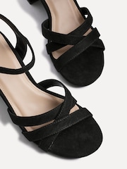 Linzi Black Flair Heeled Sandals With Cross Front Straps - Image 4 of 5