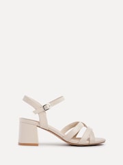 Linzi Natural Flair Heeled Sandals With Cross Front Straps - Image 2 of 5