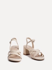 Linzi Natural Flair Heeled Sandals With Cross Front Straps - Image 3 of 5