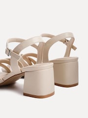 Linzi Natural Flair Heeled Sandals With Cross Front Straps - Image 4 of 5