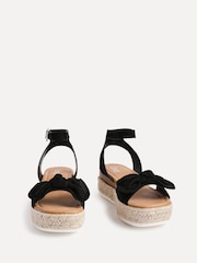 Linzi Black Cupid Flatform Sandals with Bow Detail - Image 3 of 5
