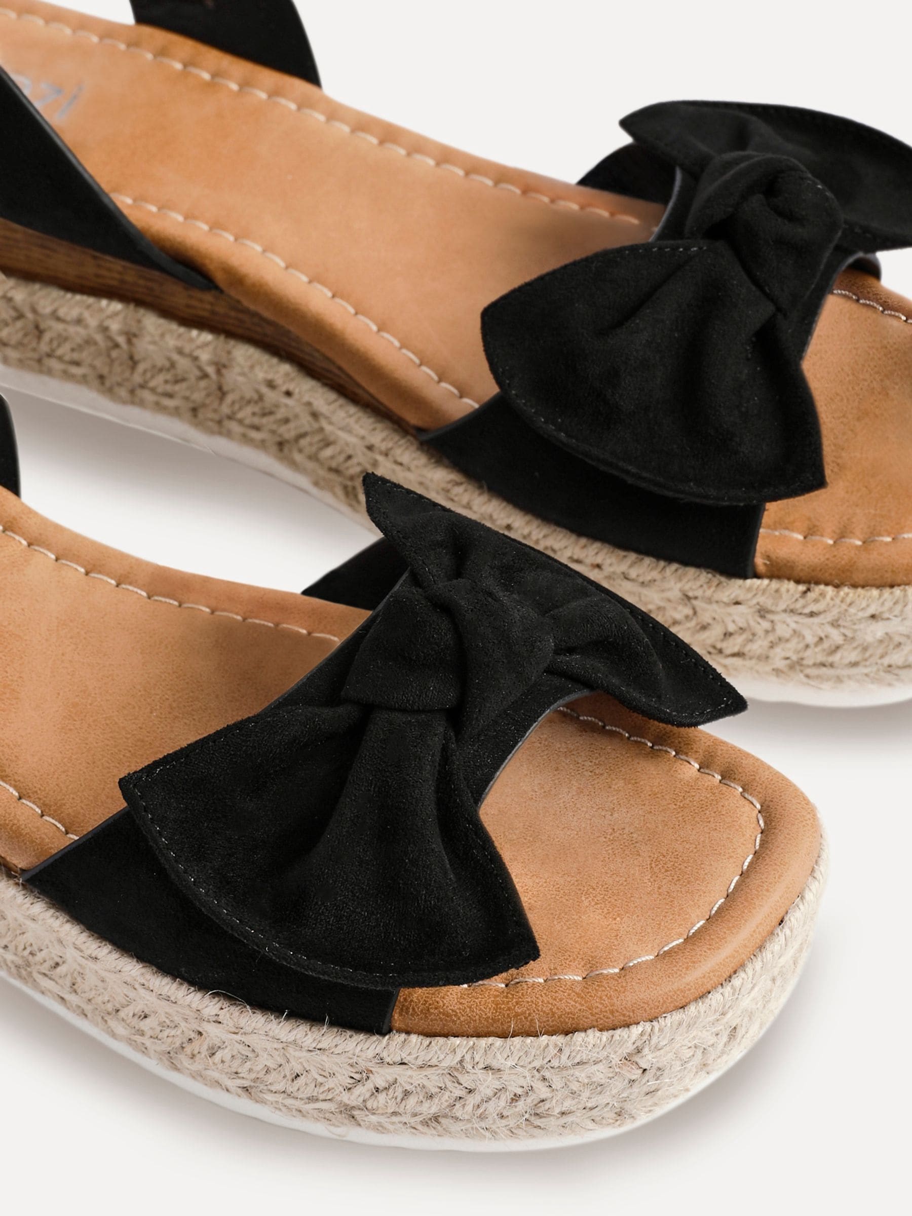 Buy Linzi Black Cupid Flatform Sandals with Bow Detail from Next