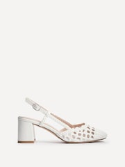Linzi White Sandria Handwoven Slingback Court Sandals - Image 2 of 5