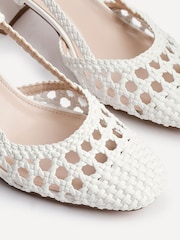 Linzi White Sandria Handwoven Slingback Court Sandals - Image 4 of 5