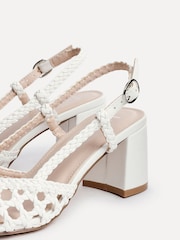 Linzi White Sandria Handwoven Slingback Court Sandals - Image 5 of 5
