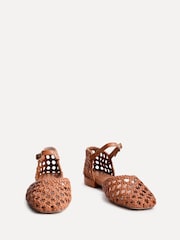 Linzi Brown Suki Handwoven Low Block Court Heels - Image 3 of 5