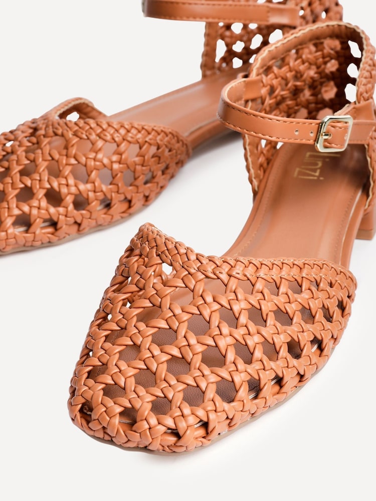 Linzi Brown Suki Handwoven Low Block Court Heels - Image 5 of 5
