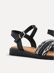 Linzi Black Halo Embellished Front Strap Sandals - Image 4 of 5