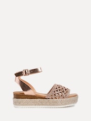 Linzi Gold Sundown Handwoven Espadrille Flatform Sandals - Image 2 of 5