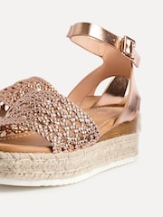 Linzi Gold Sundown Handwoven Espadrille Flatform Sandals - Image 4 of 5