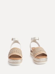Linzi Gold Opulant Embellished Espedrille Flatform Shoes - Image 3 of 5