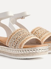 Linzi Gold Opulant Embellished Espedrille Flatform Shoes - Image 4 of 5