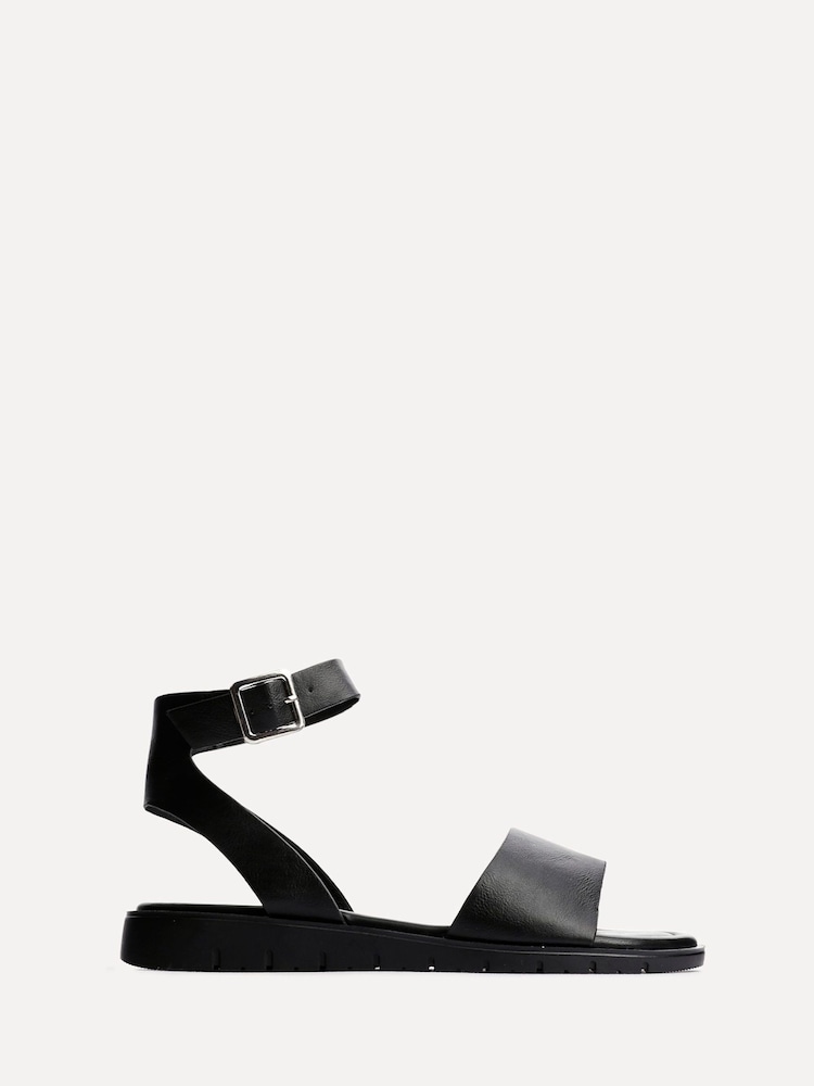 Linzi Black Nora Two Part Flat Sandals - Image 2 of 5