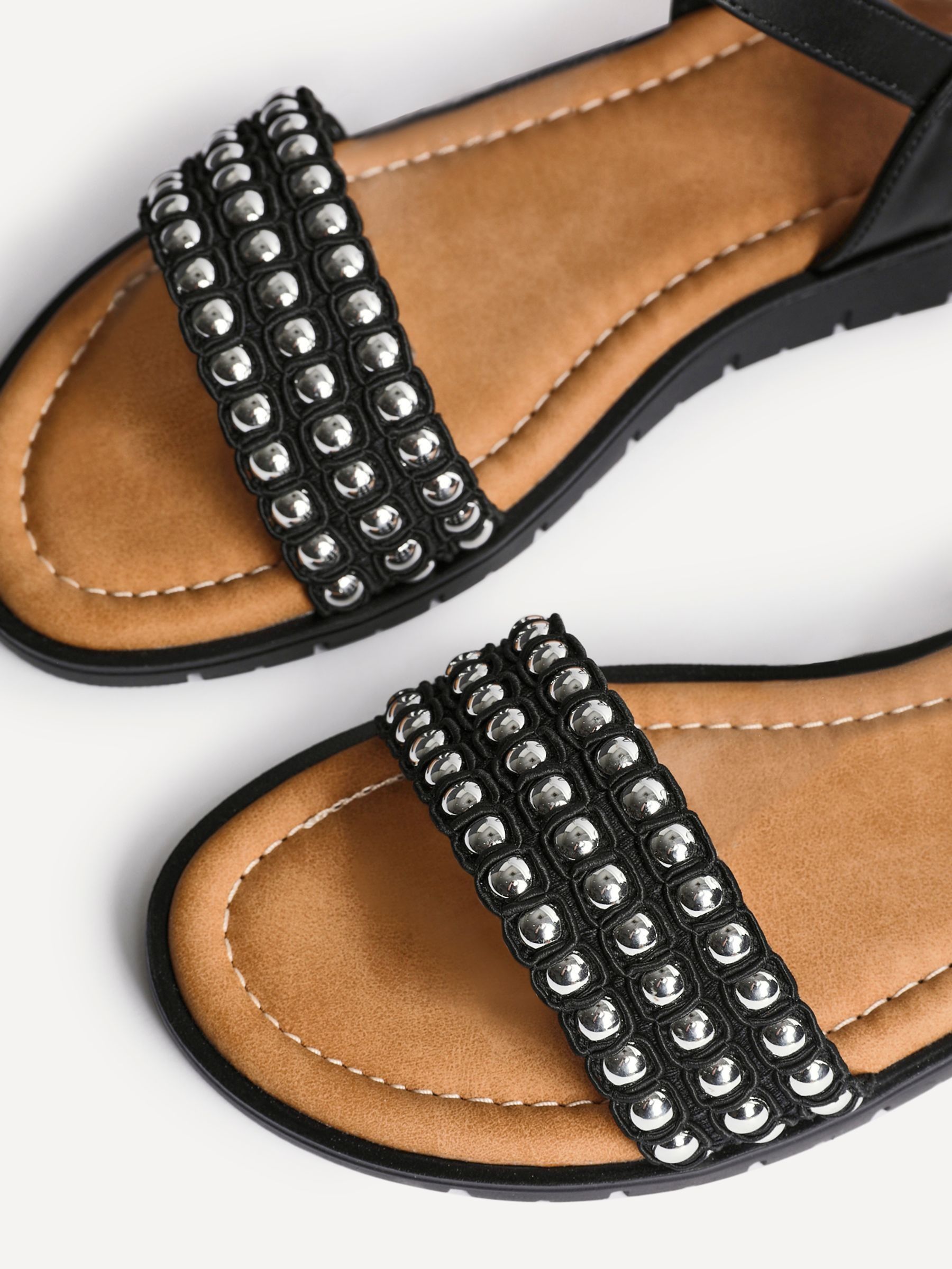 Buy Linzi Black Electra Studded Front Strap Sandals from Next USA
