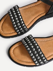 Linzi Black Electra Studded Front Strap Sandals - Image 4 of 5