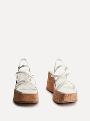 Linzi White Orbit Strappy Cork Wedge Sandals - Image 3 of 5