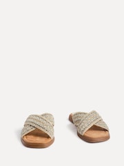 Linzi Gold Genie Embellished Raffia Sandals With Crossover Straps - Image 5 of 5