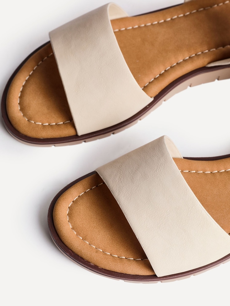 Linzi Natural Nora Two Part Flat Sandals - Image 5 of 5