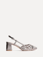Linzi Pewter Sandria Handwoven Slingback Court Sandals - Image 2 of 5