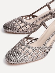 Linzi Pewter Sandria Handwoven Slingback Court Sandals - Image 4 of 5