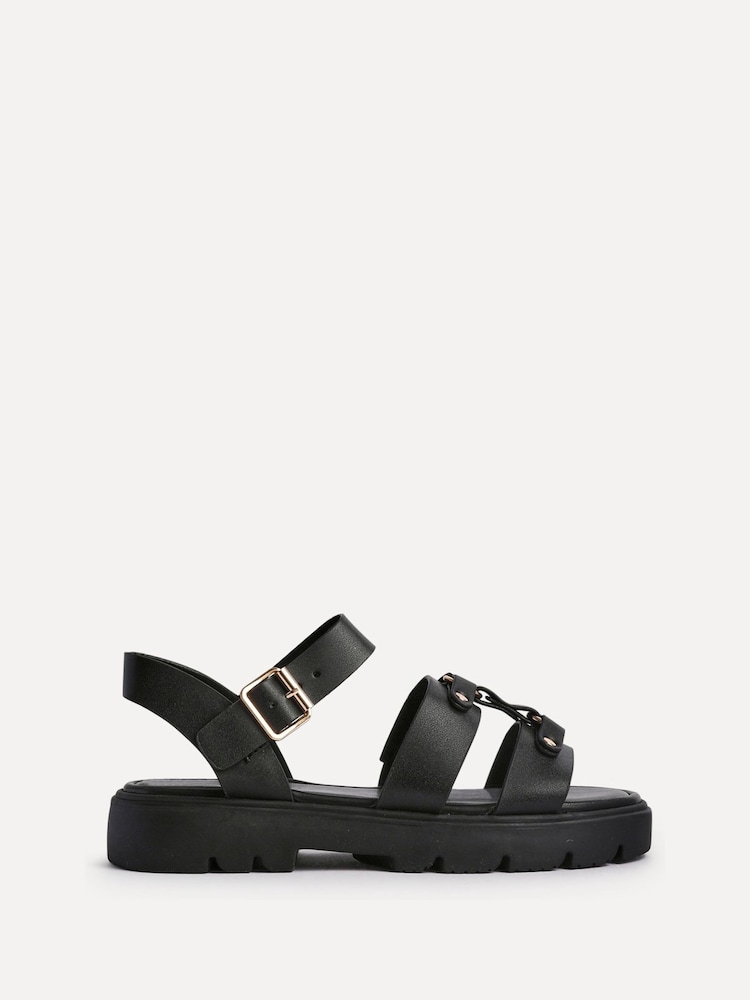 Linzi Black Hattie Flatform Gladiator Studded Sandals - Image 2 of 5