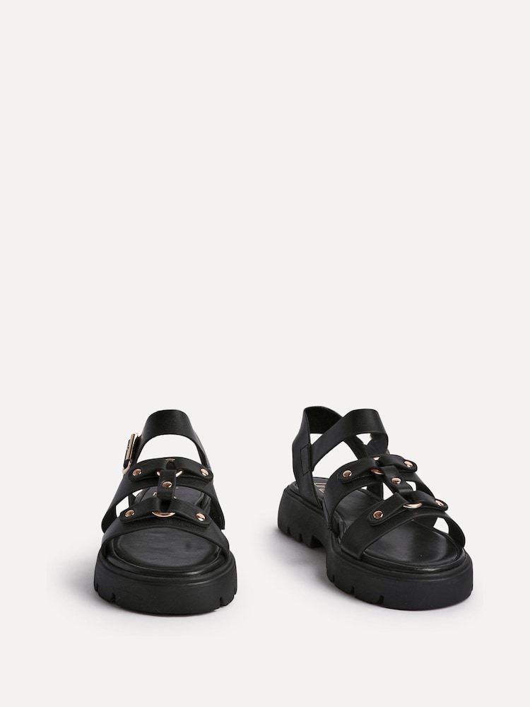 Linzi Black Hattie Flatform Gladiator Studded Sandals - Image 3 of 5
