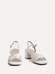 Linzi White Adira Strappy Heeled Sandals With T-Bar - Image 3 of 5