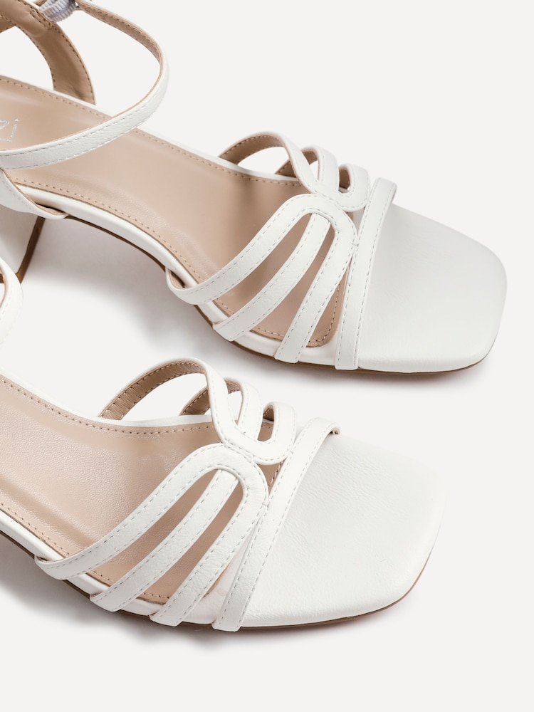 Linzi White Adira Strappy Heeled Sandals With T-Bar - Image 5 of 5