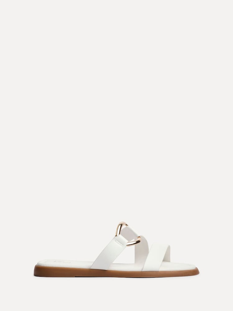Linzi White Cassandra Double Strap Sandals With Buckle Detail - Image 2 of 5