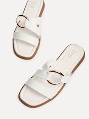 Linzi White Cassandra Double Strap Sandals With Buckle Detail - Image 4 of 5