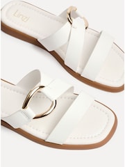 Linzi White Cassandra Double Strap Sandals With Buckle Detail - Image 5 of 5