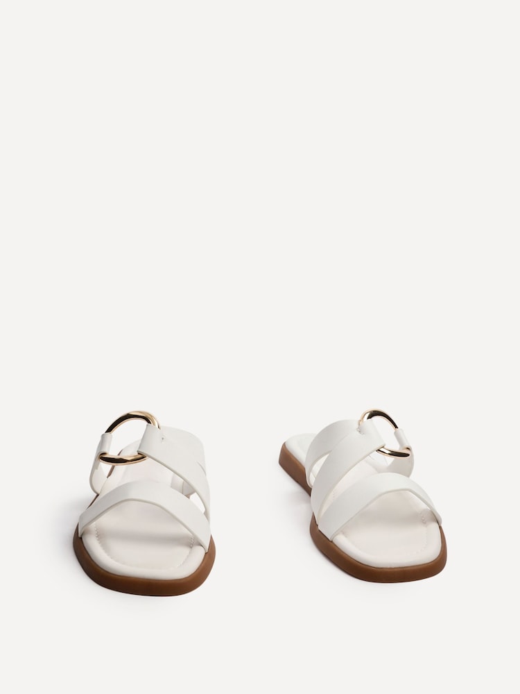 Linzi White Cassandra Double Strap Sandals With Buckle Detail - Image 6 of 6