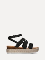 Linzi Black Autumn Strappy Flatform Sandals With Buckle Detail - Image 2 of 5
