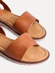 Linzi Light Brown Nora Two Part Flat Sandals - Image 6 of 6