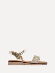 Linzi Gold Halo Embellished Front Strap Sandals - Image 3 of 6
