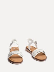 Linzi White Halo Embellished Front Strap Sandals - Image 3 of 5