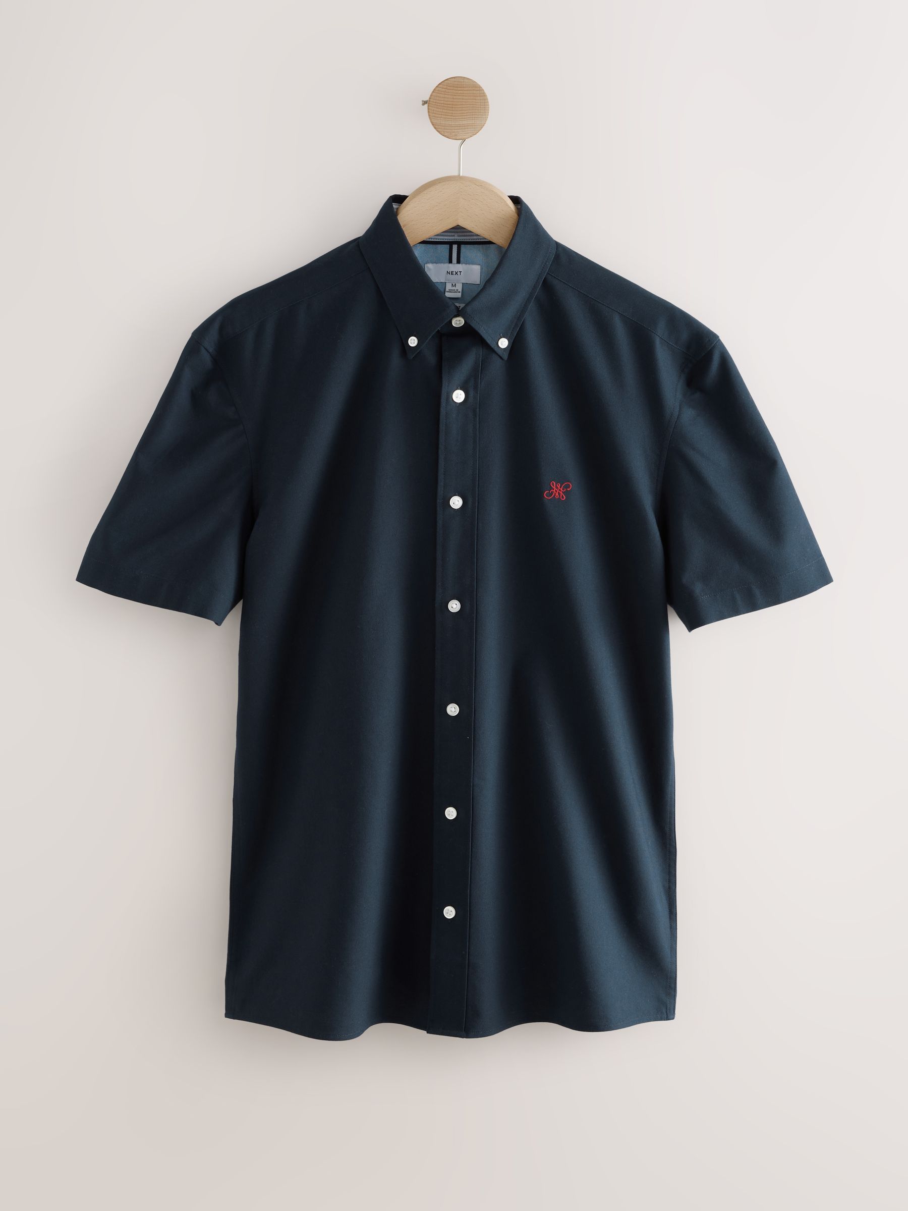 Next：日本 ネイビー ブルー - コットン オックスフォード 半袖シャツ
