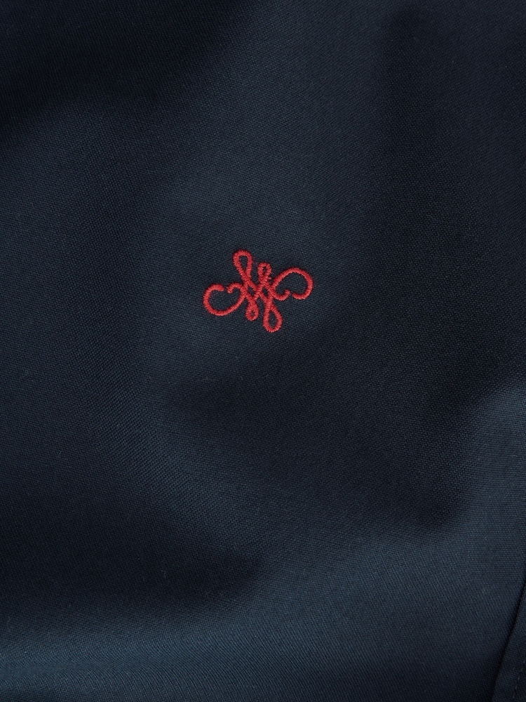 Navy Blue Slim Fit Cotton Oxford Short Sleeve Shirt - Image 8 of 8 Navy Blue Slim Fit Cotton Oxford Short Sleeve Shirt - Image 8 of 8