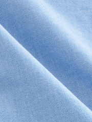 Light Blue Slim Fit 100% Organic Cotton Oxford Short Sleeve Shirt - Image 7 of 8