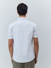 Белый - Зауженный крой - 100% Organic Cotton Oxford Short Sleeve Shirt - Изображение 2 из 5