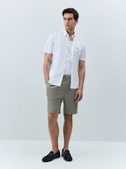 Белый - Зауженный крой - 100% Organic Cotton Oxford Short Sleeve Shirt - Изображение 3 из 5