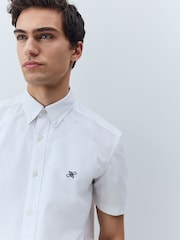Белый - Зауженный крой - 100% Organic Cotton Oxford Short Sleeve Shirt - Изображение 4 из 5