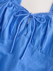 Pastel Blue Puff Sleeve Midi Dress - Image 6 of 6