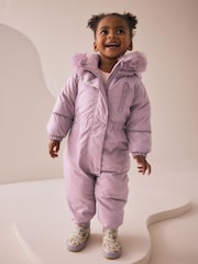 Pink Print Shower Resistant Snowsuit (3mths-7yrs) - Image 1 of 7