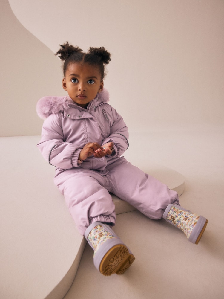 Pink Print Shower Resistant Snowsuit (3mths-7yrs) - Image 2 of 7