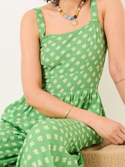 FatFace Ruby Mid Green Woodblock Ruby Jumpsuit - Image 4 of 5
