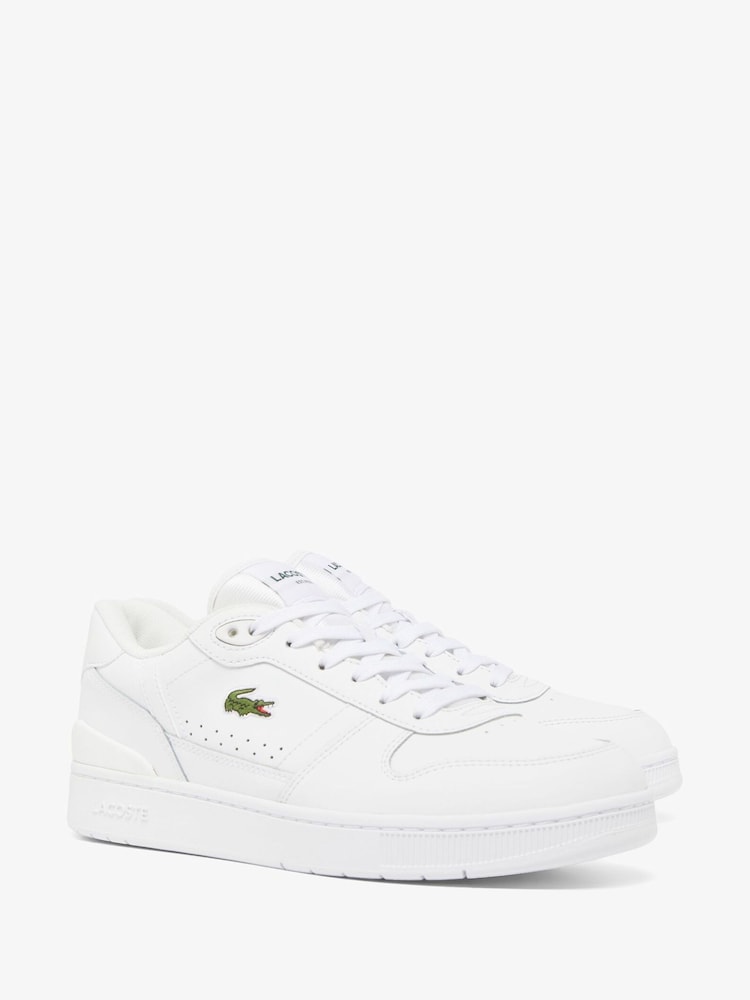 Weiß - Lacoste White/Green T-Clip Trainers - Bild 2 von 6