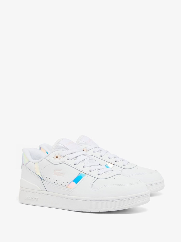 Lacoste T-Clip Lace-Up White Trainers - Image 2 of 6
