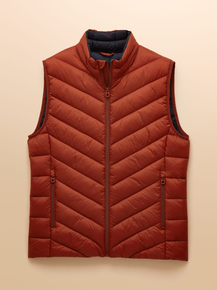 Joules Garrett Orange Showerproof Padded Gilet - Image 10 of 10