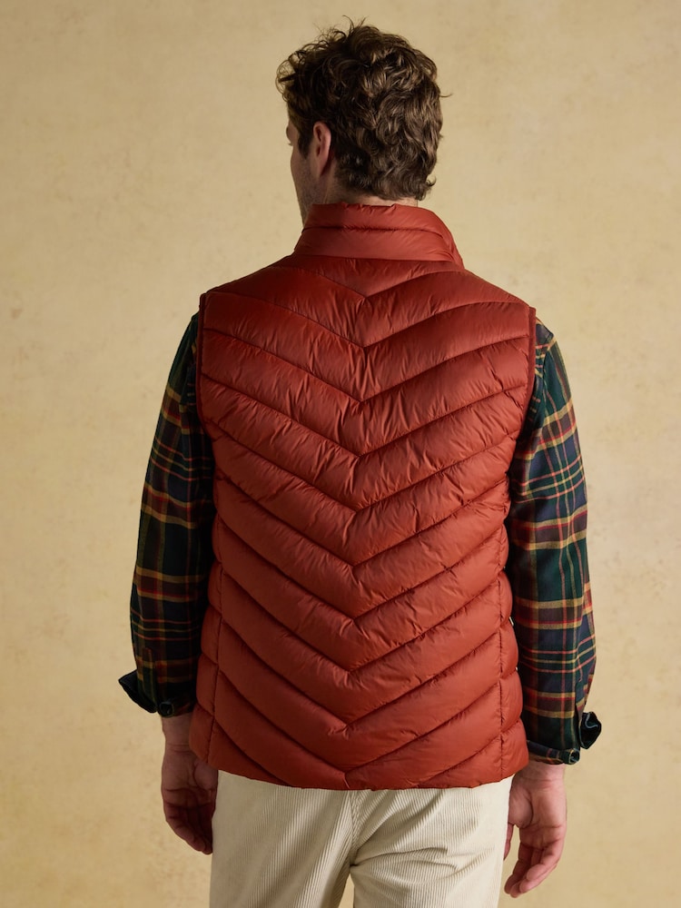 Joules Garrett Orange Showerproof Padded Gilet - Image 2 of 10